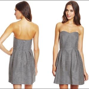 Jill Stuart Black And White Striped Cocktail Dress